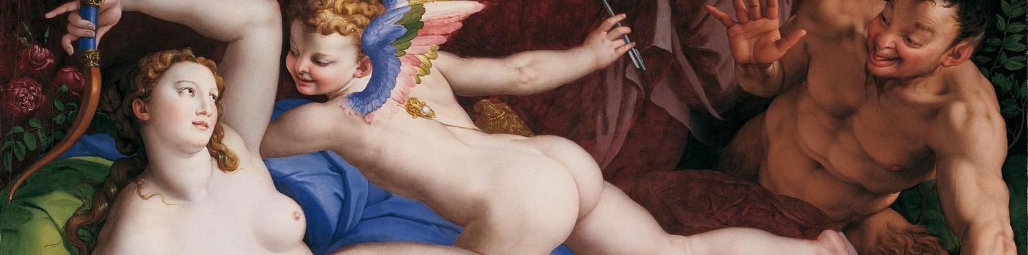 Agnolo Bronzino, Venere, Amore e Satiro (particolare), 1553.1554, Rom, Palazzo Colonna, Salla della Colonna Bellica